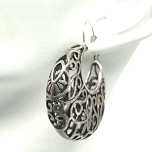 Leverback Silver Filigree Earrings